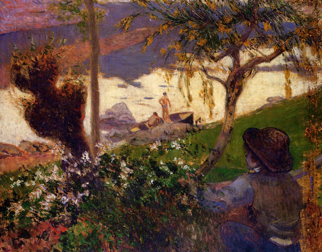 Breton Boy by the Aven River - Paul Gauguin Painting